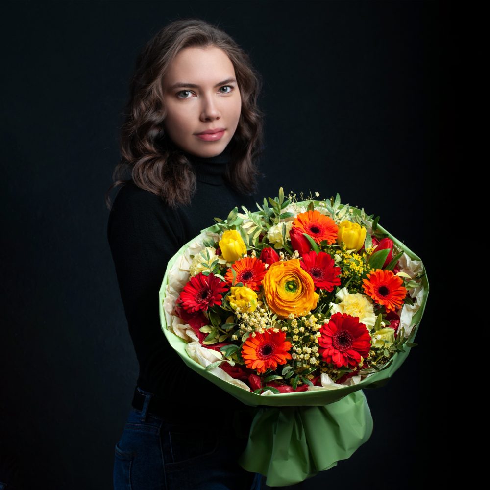 №77 Букет с красными герберами - купить цветы в Санкт Петербурге